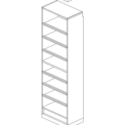 White 24" Shelf Cabinet (5 adj shelves)